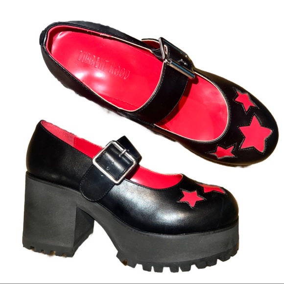 NIB- Misery Business Star Mary Janes Platform Shoes - Picture 1 of 13